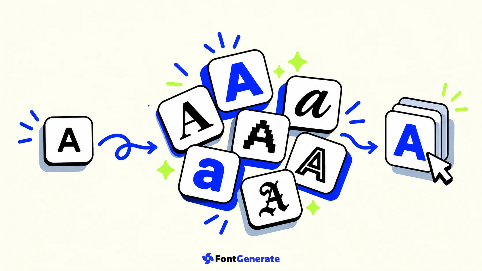 Diagramm: Normaler Text wird in mehrere Unicode-Textstile umgewandelt und kopiert.